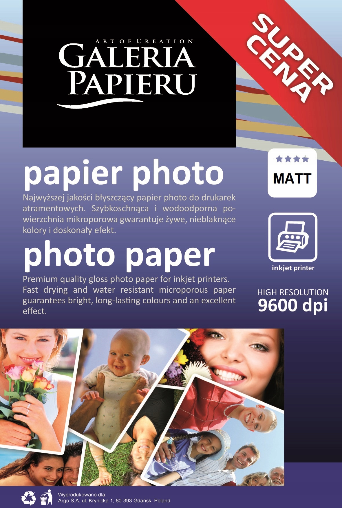 

Papier Fotograficzny matowy A4 50ark 120g Matt