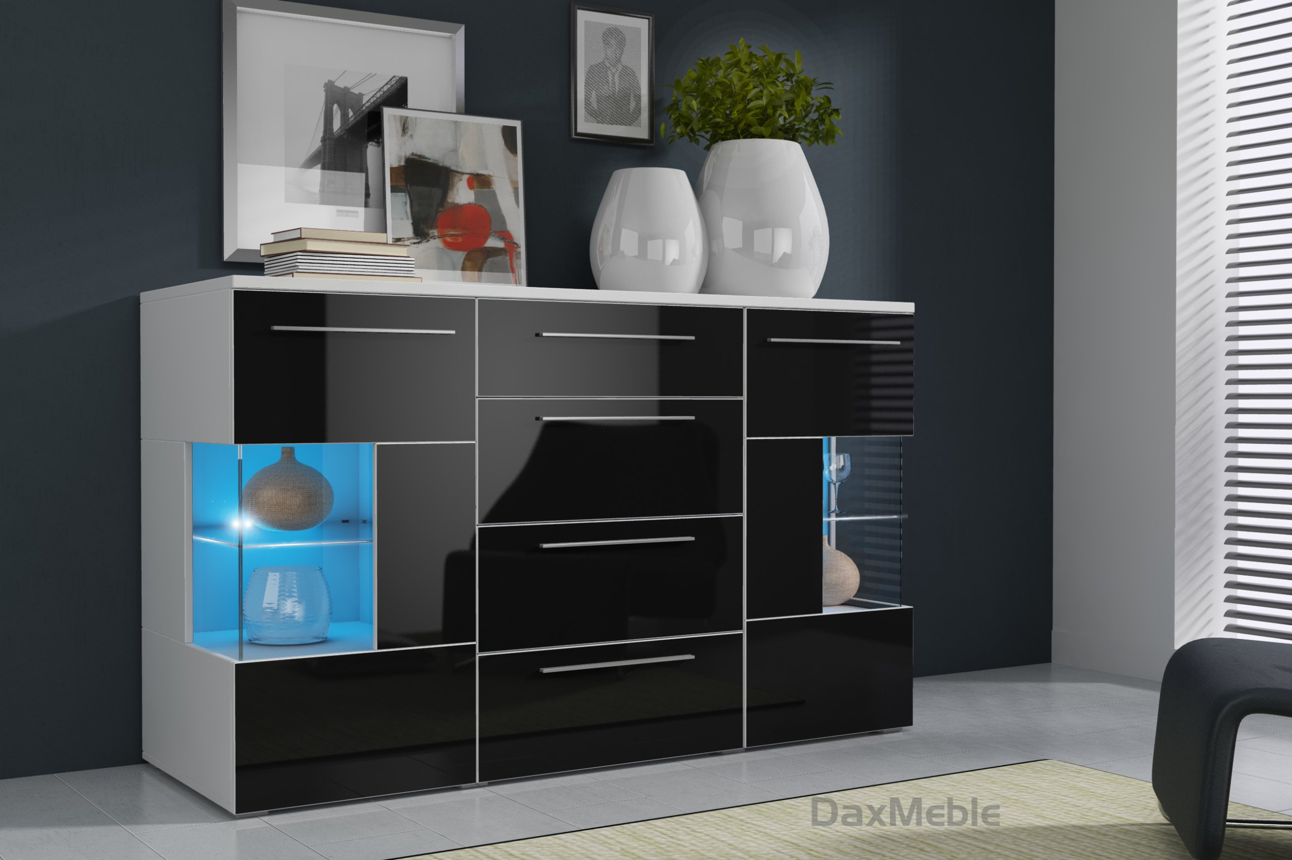 Komoda DONNA - wysoki połysk, LED GRATIS! Marka inna