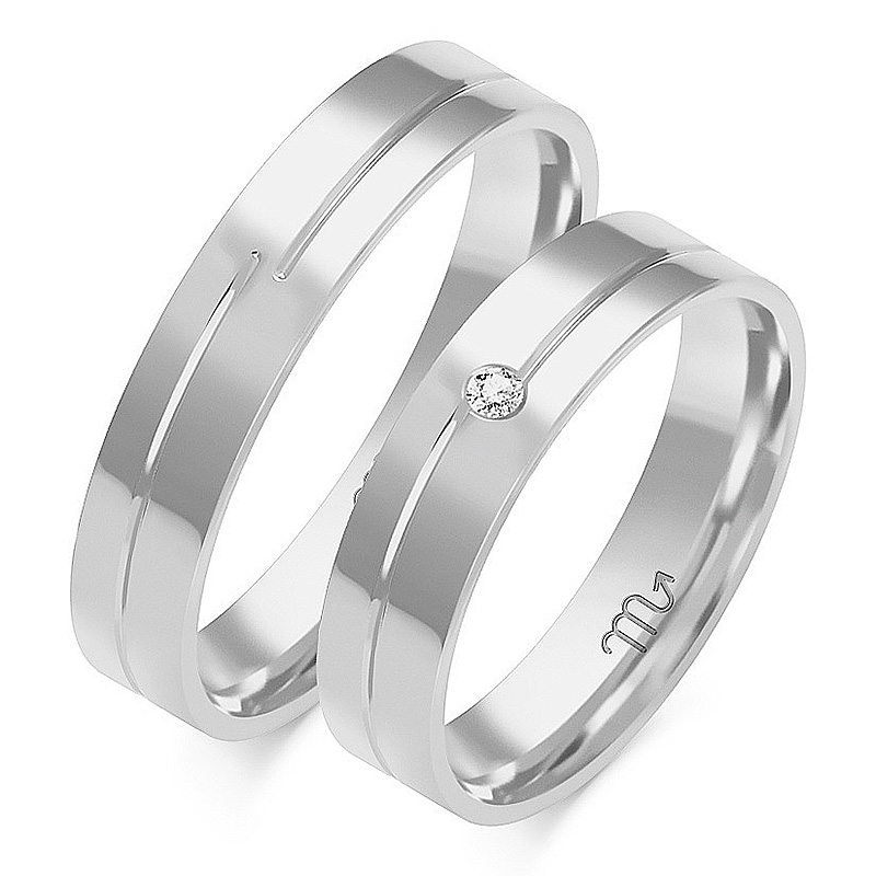 Złote 14K Ślubne Obrączki Diament 5,5mm id O-80B
