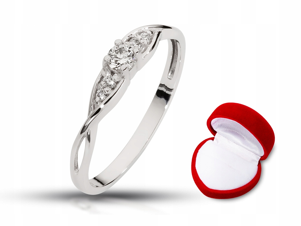 

Pierścionek zaręczynowy z brylantami 0,15ct w.24h