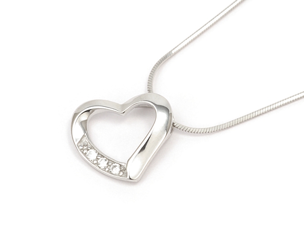 Srebrny ROD. naszyjnik, wisiorek SERCE + łańcuszek Kolekcja Jubiler Czerwień