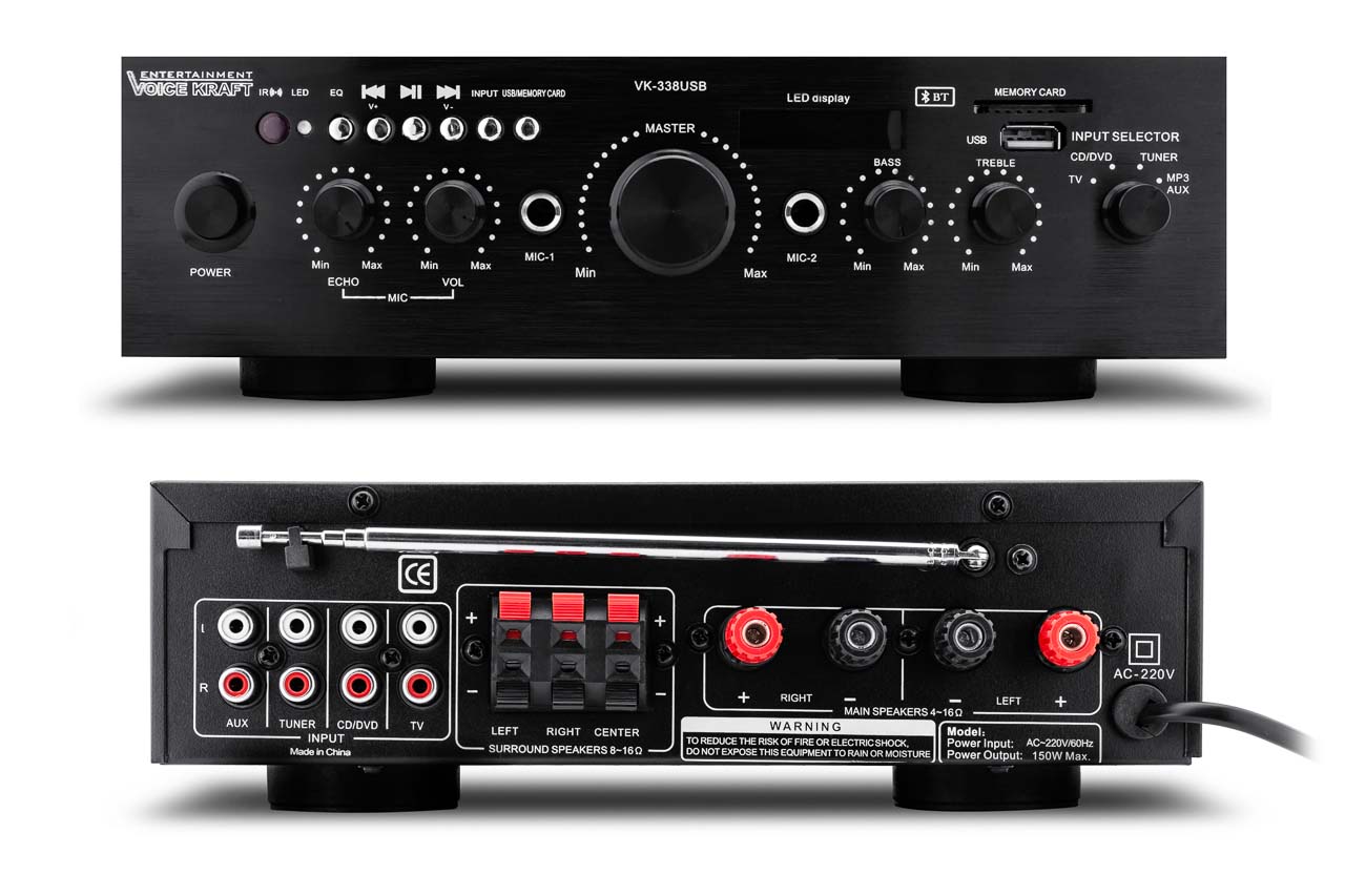 WZMACNIACZ STEREO 5 KANAŁÓW USB SD BLUETOOTH RADIO EAN (GTIN) 5907659700334