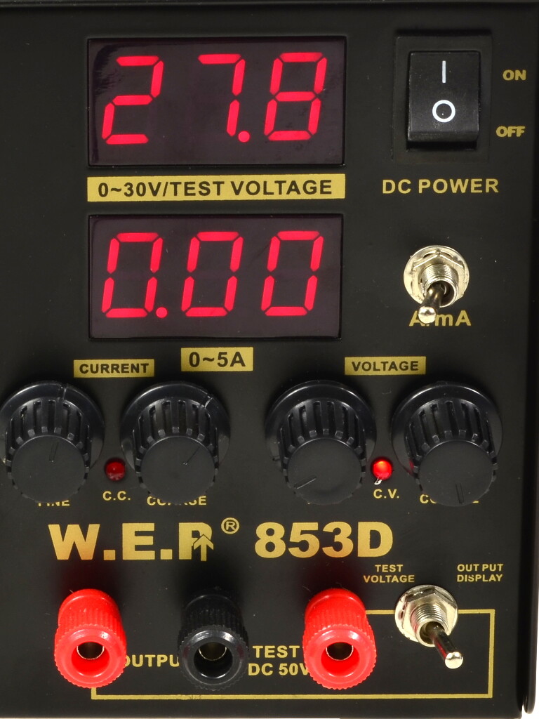 Stacja lutownicza HOTAIR WEP 853D zasilacz 30V/5A +Uchwyt do PCB Zasilanie sieciowe