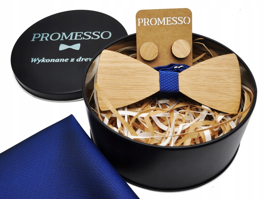 ZESTAW DREWNIANA MUCHA SPINKI POSZETKA NA PREZENT