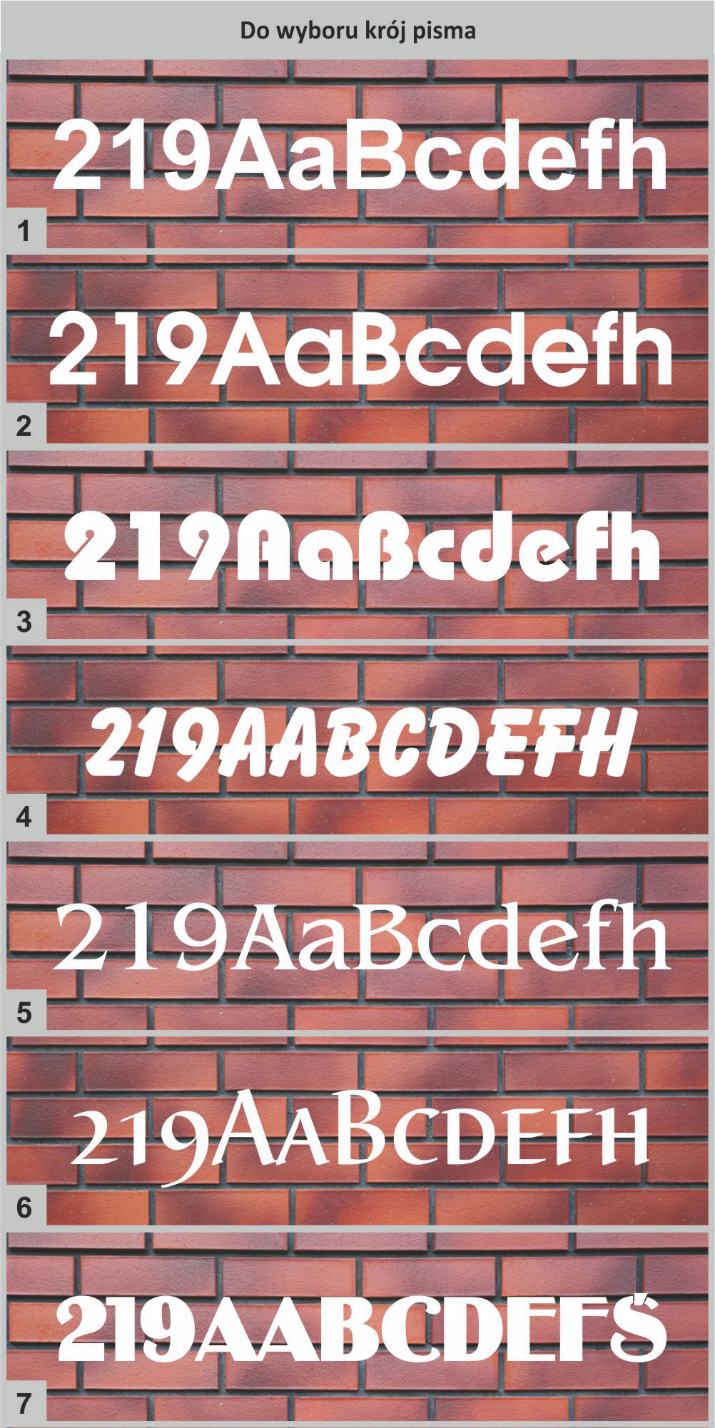 Cyfry litery numer domu adres 7 cm Wysokość produktu 7 cm