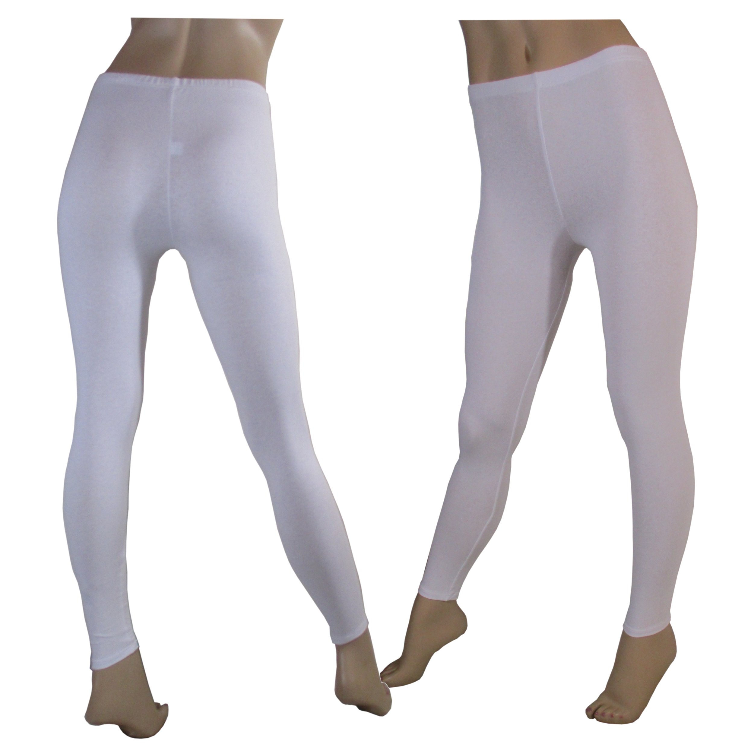 

Legginsy getry leginsy długie białe L bawełniane