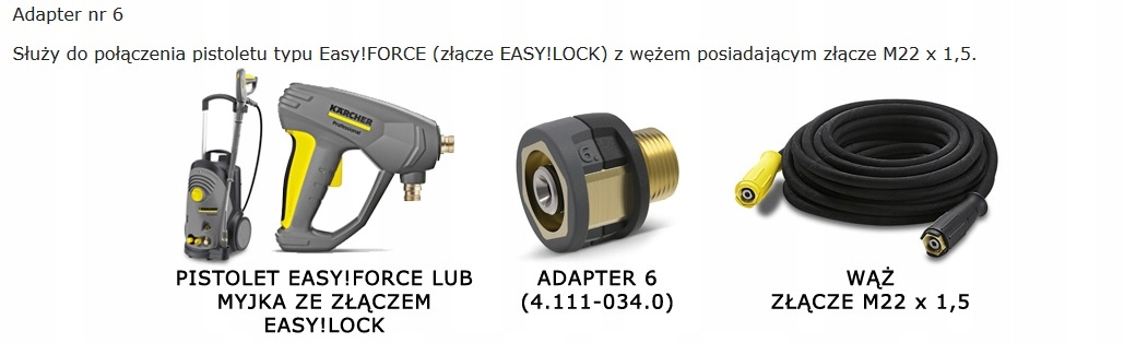 ADAPTER EASY!LOCK Karcher 6 M22x1,5mm TR2 Typ adapter
