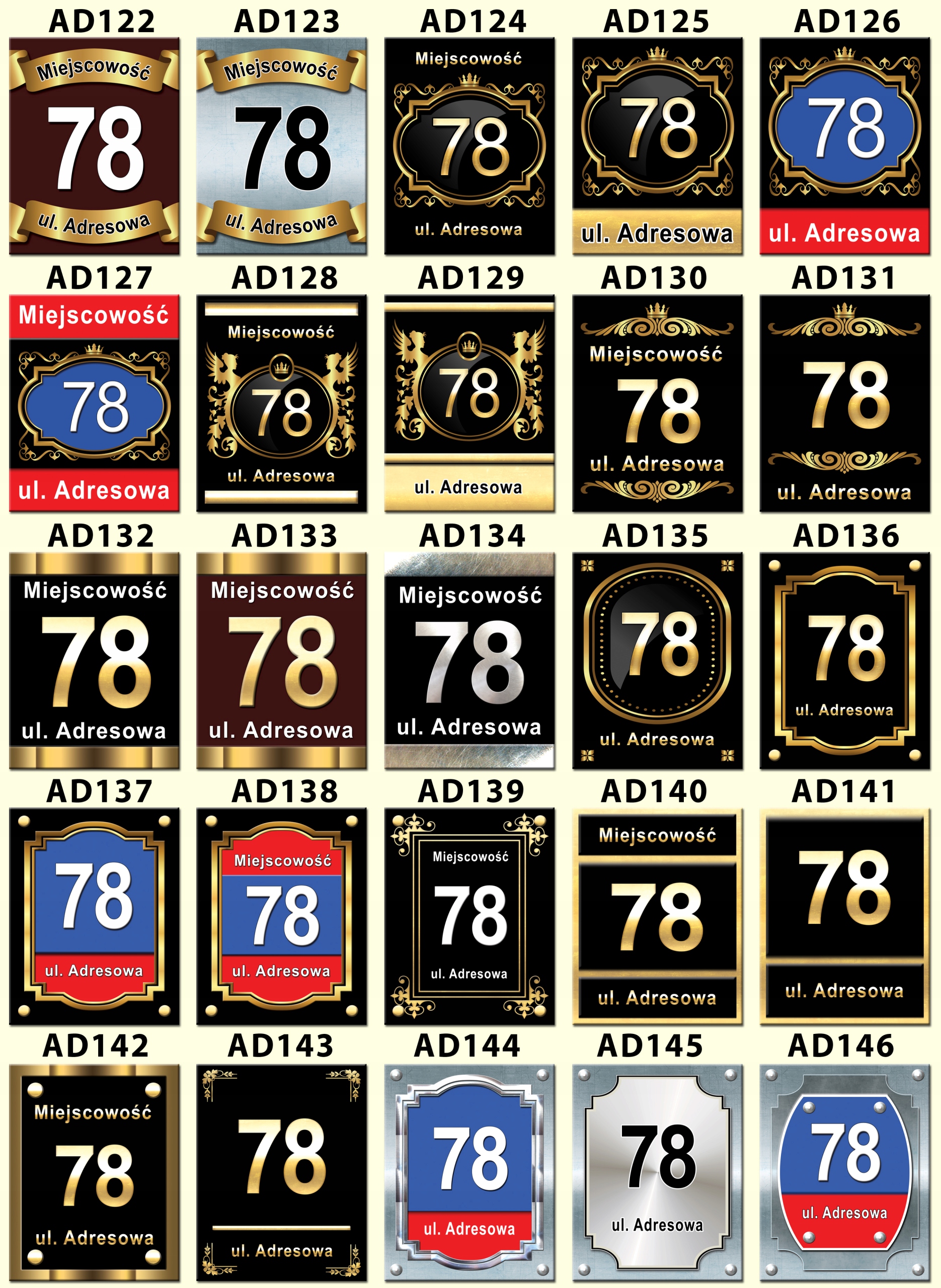 TABLICA TABLICZKA ADRESOWA NUMER DOM ULICA 40x30 Długość 40 cm