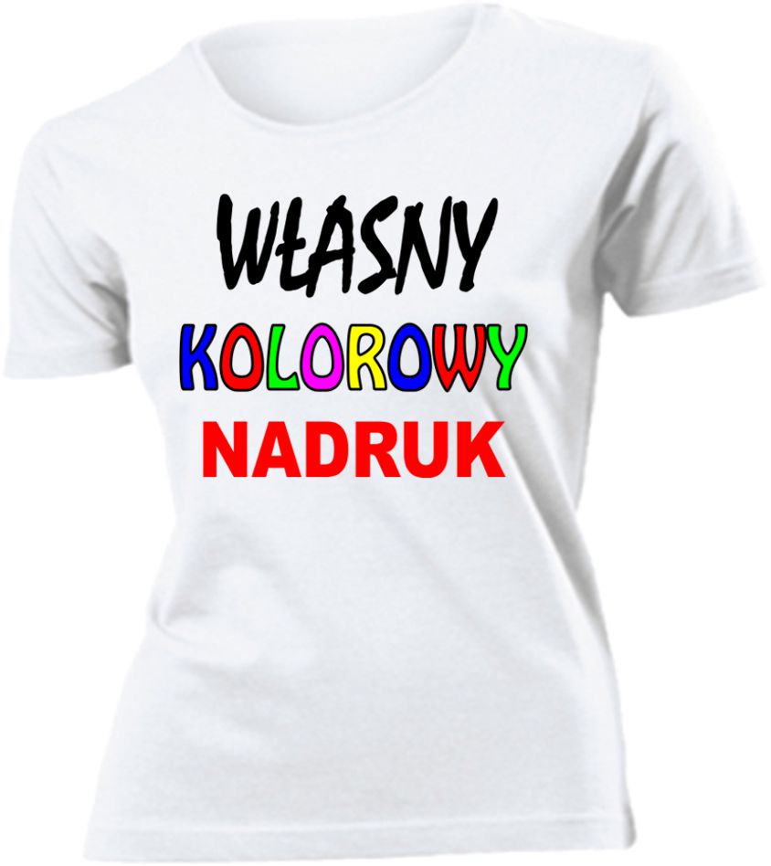 KOSZULKA Z WŁASNYM NADRUKIEM DAMSKA BIAŁA roz L