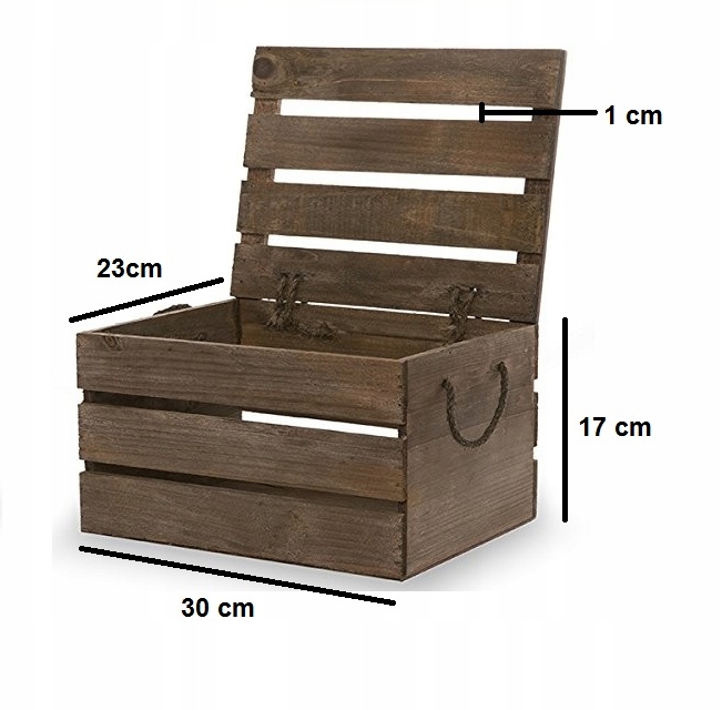 Skrzynka drewniana z pokrywą kufer pudło Vintage Marka Drzazga w Palcu