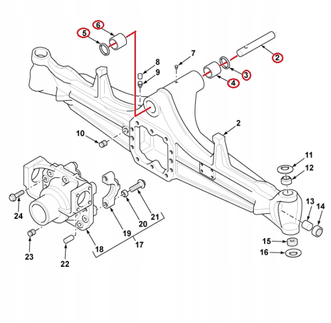 ZAWIESZENIE MOSTU TEREX 760 820 860 960 KOMPLETNE Machine type Excavator Backhoe loader Loader