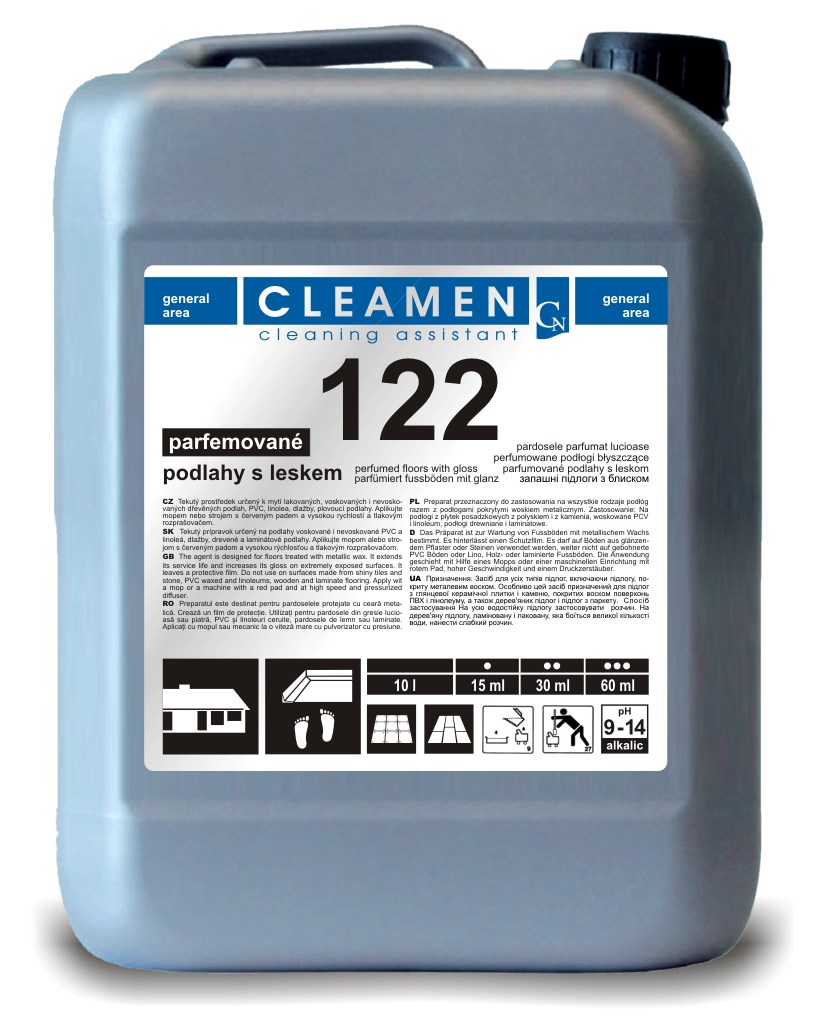 

Cleamen 122 5L - Mycie Podłóg, Połysk, Perfumowany