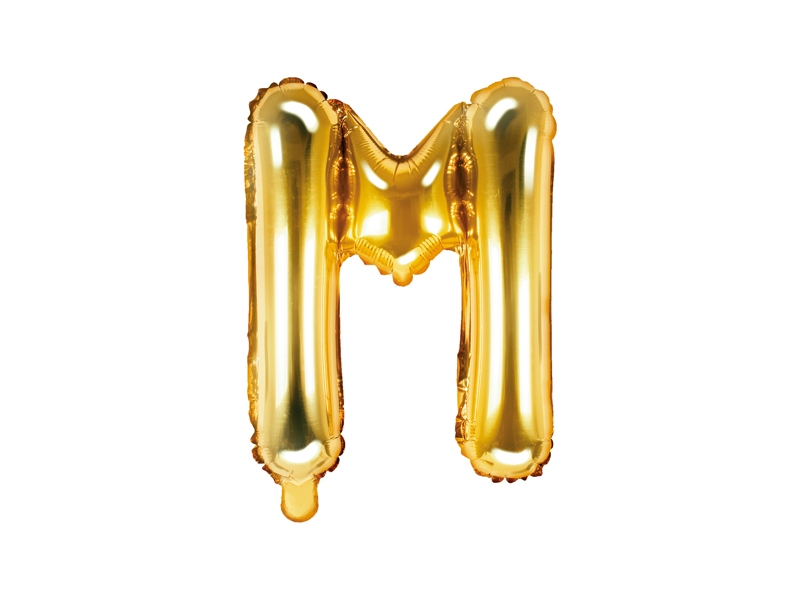 

Balon foliowy Litera ''M'' 35cm, złoty