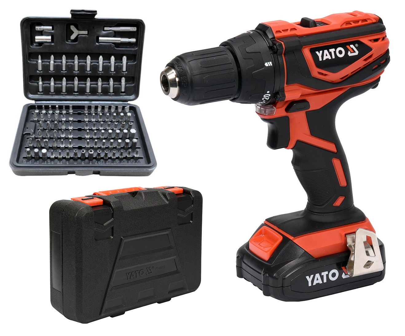 

Wkrętarka Li-ion 18V 2Ah Yato YT-82782 +bity 100el