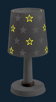 Lampa lampka stojąca nocna Szara w Gwiazdki stars Kolor dominujący wielokolorowy