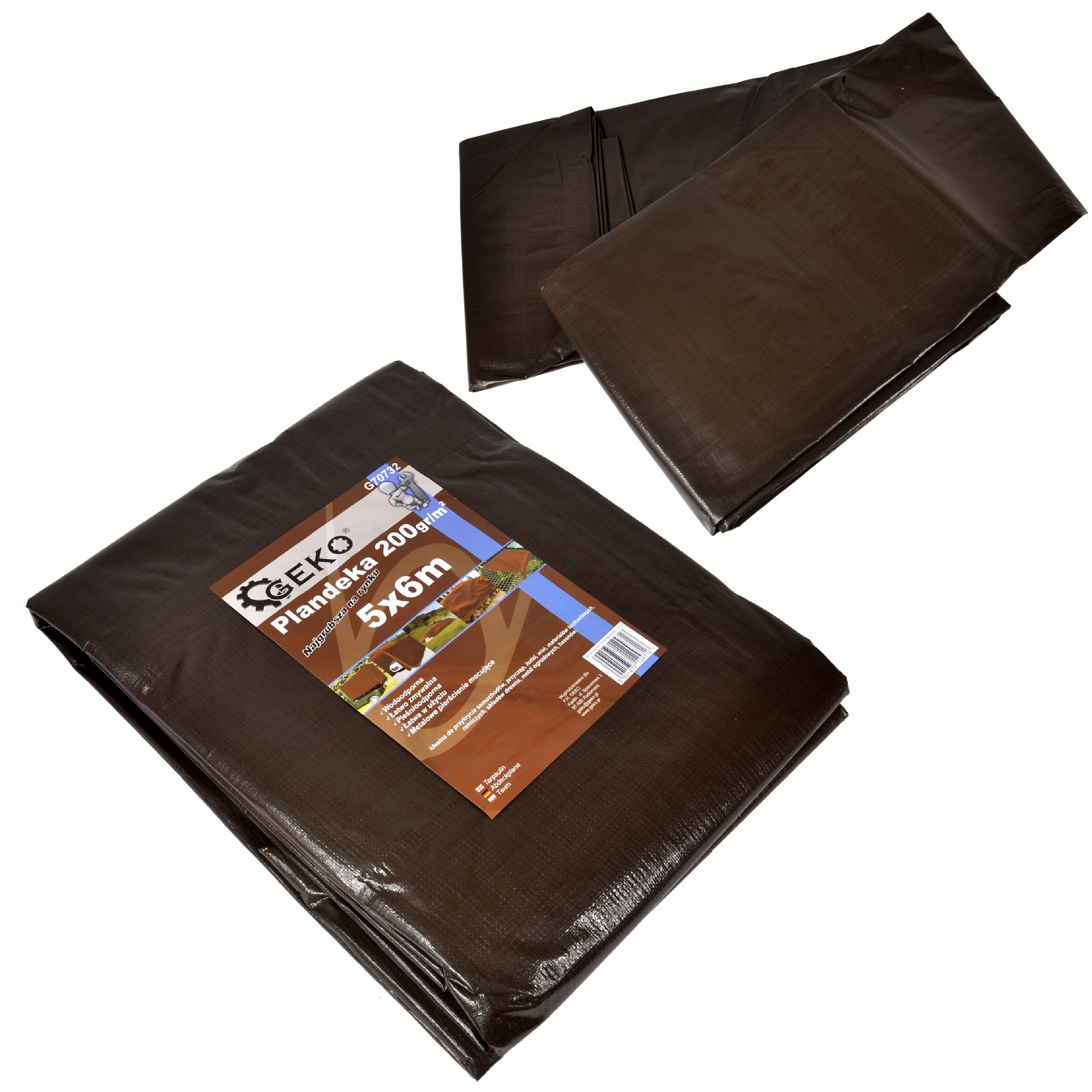 

Plandeka 2x4m Brązowa Gruba Jakość 200g
