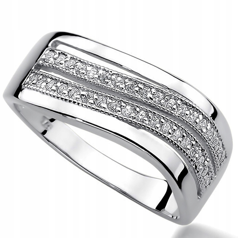 

Pierścionek Z Białego Złota Z Brylantami 0,18ct