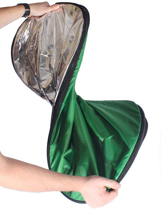 BLENDA 2w1 OWALNA 60x90CM SREBRNA - BIAŁA + ETUI EAN (GTIN) 5903949546071