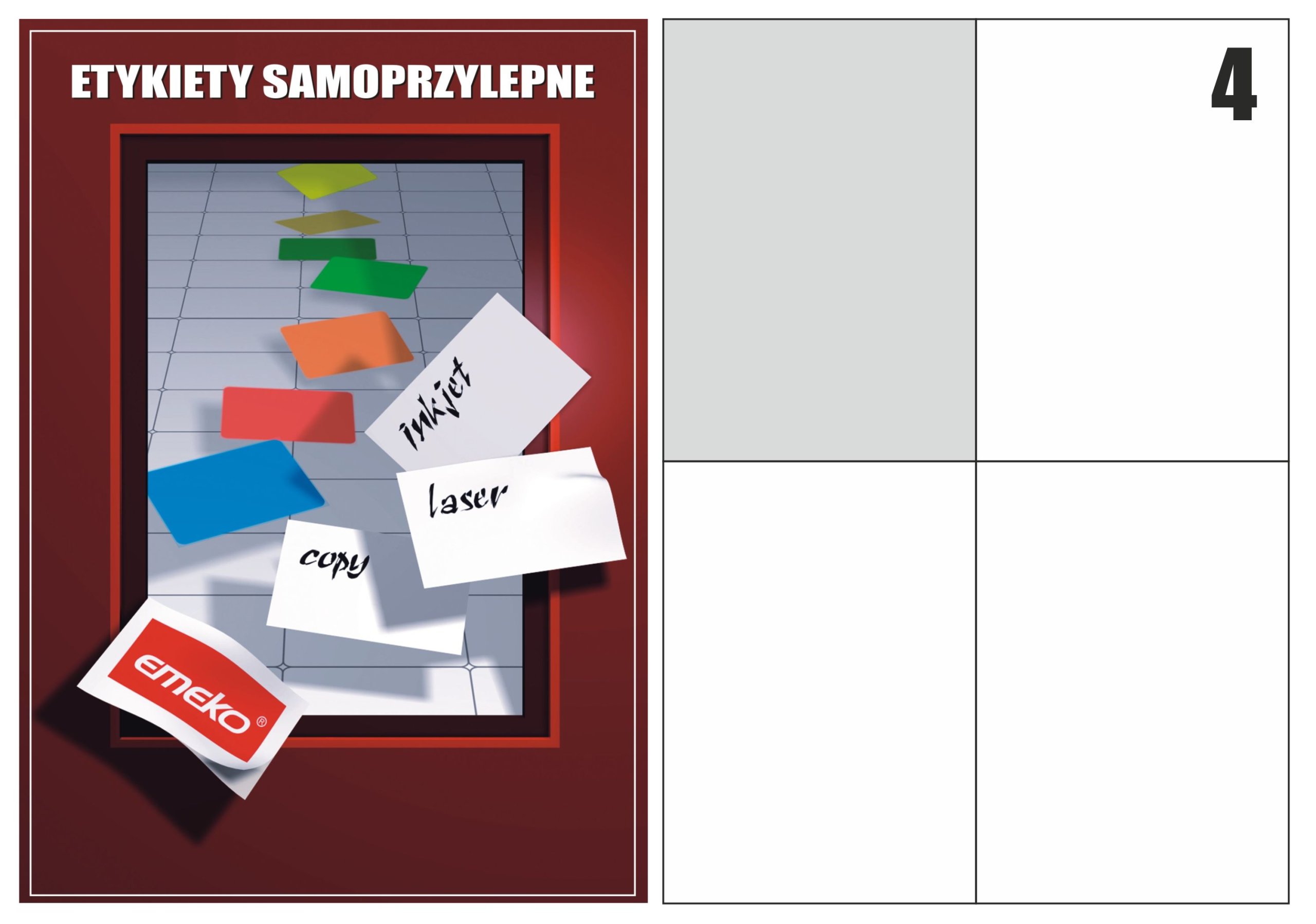 

Etykiety Samoprzylepne Naklejki A4 EP3483 Białe