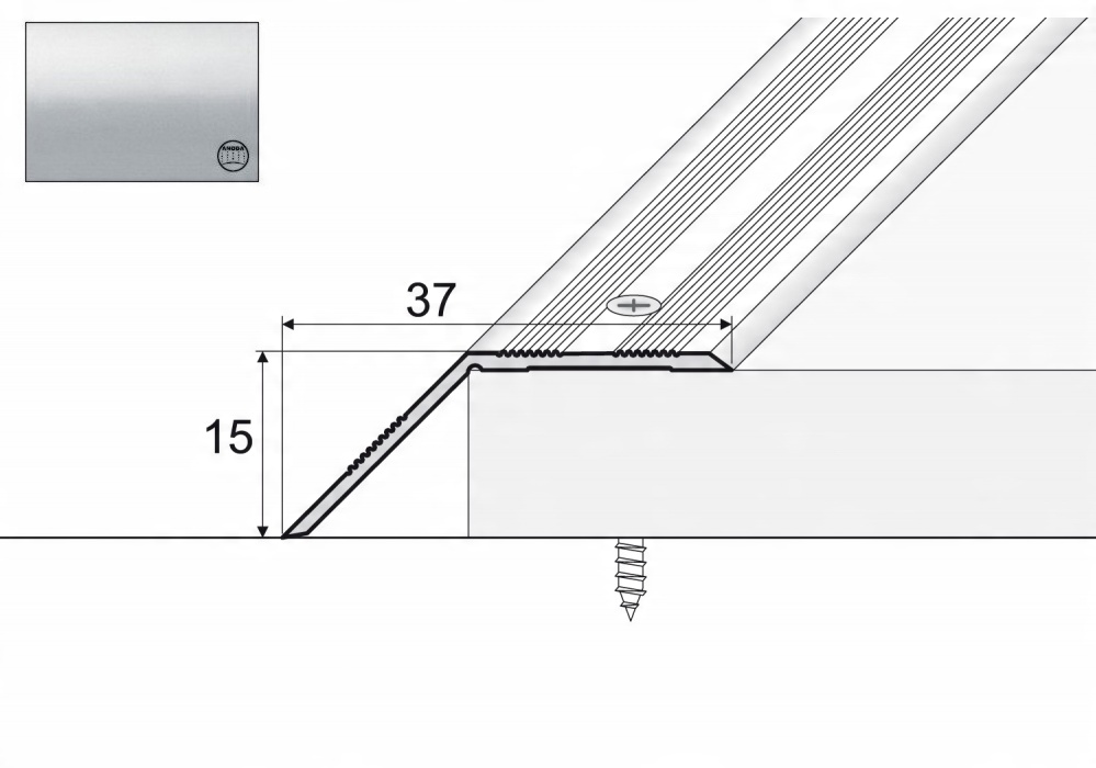 

Kątownik dylatacyjny A39, 120cm Srebro 15x37mm