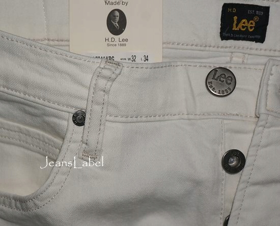 LEE POWELL jeansy biodrówki slim ECRU W28 L34 Model Powell