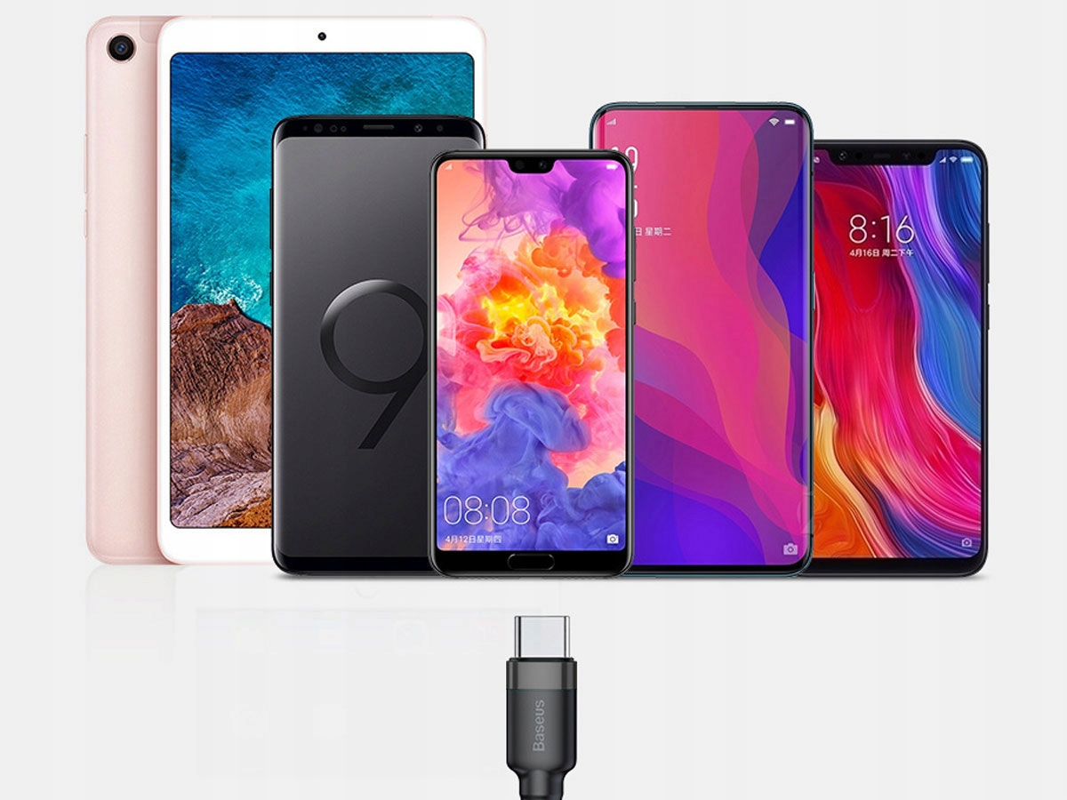 BASEUS KEVLAR WZMOCNIONY kabel 2A 2M USB TYPE C Złącza USB - USB typ C