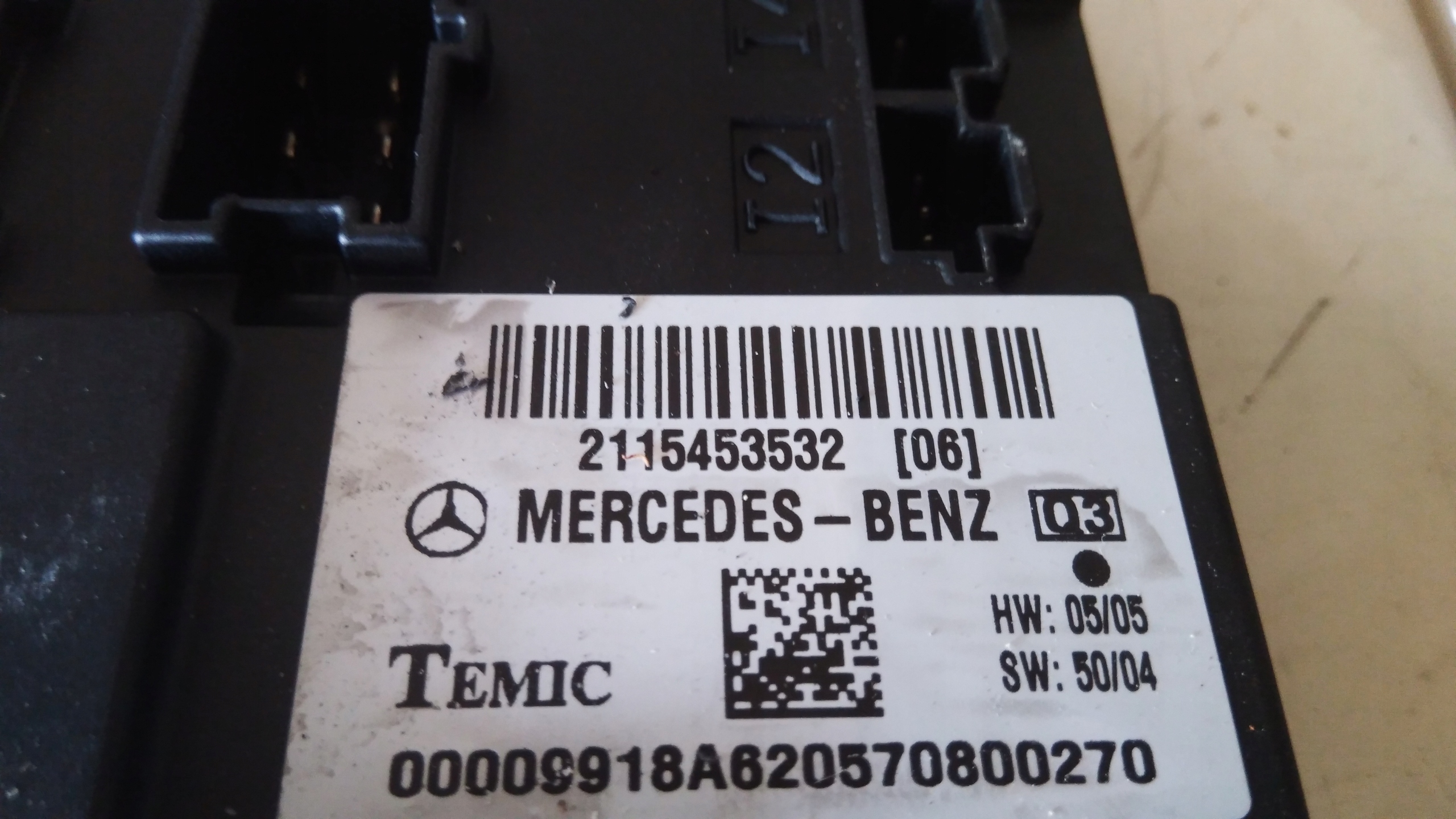 Модуль fotela 2115453532 Mercedes W211 W219 Номер каталоге запчасти 2115453532 foto 0