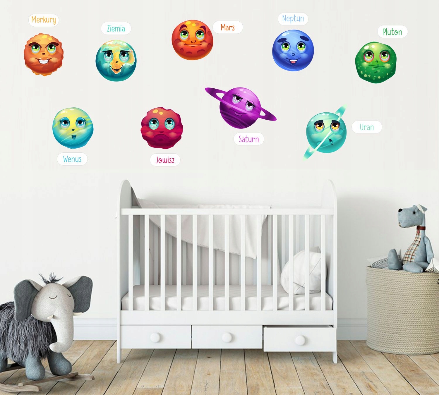 Naklejki dla dzieci KOSMOS Planety KOLOROWE KOS_02 Marka inna