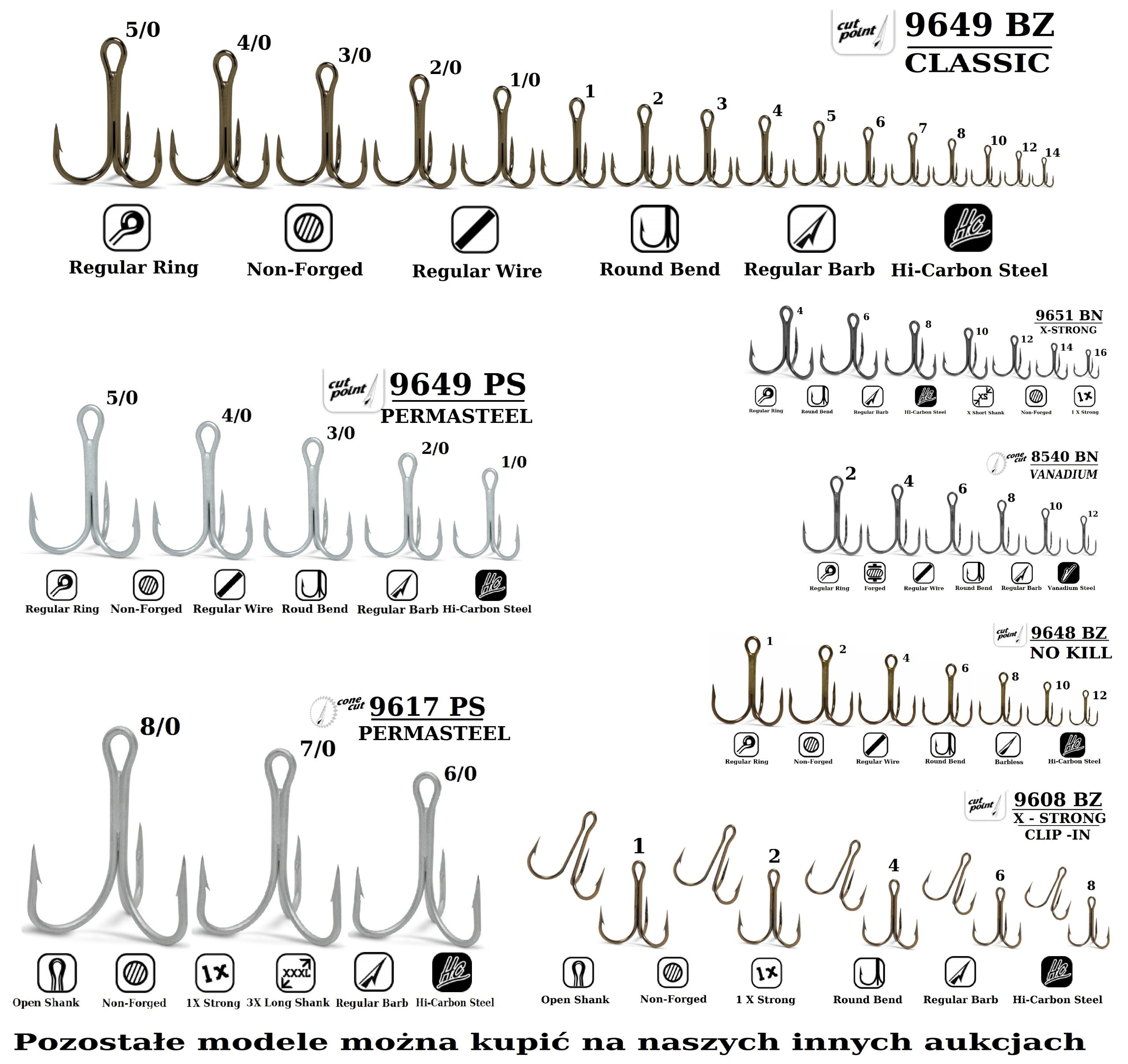 10 x KOTWICZKA VMC 9649 BZ Nr.14 Model 9649