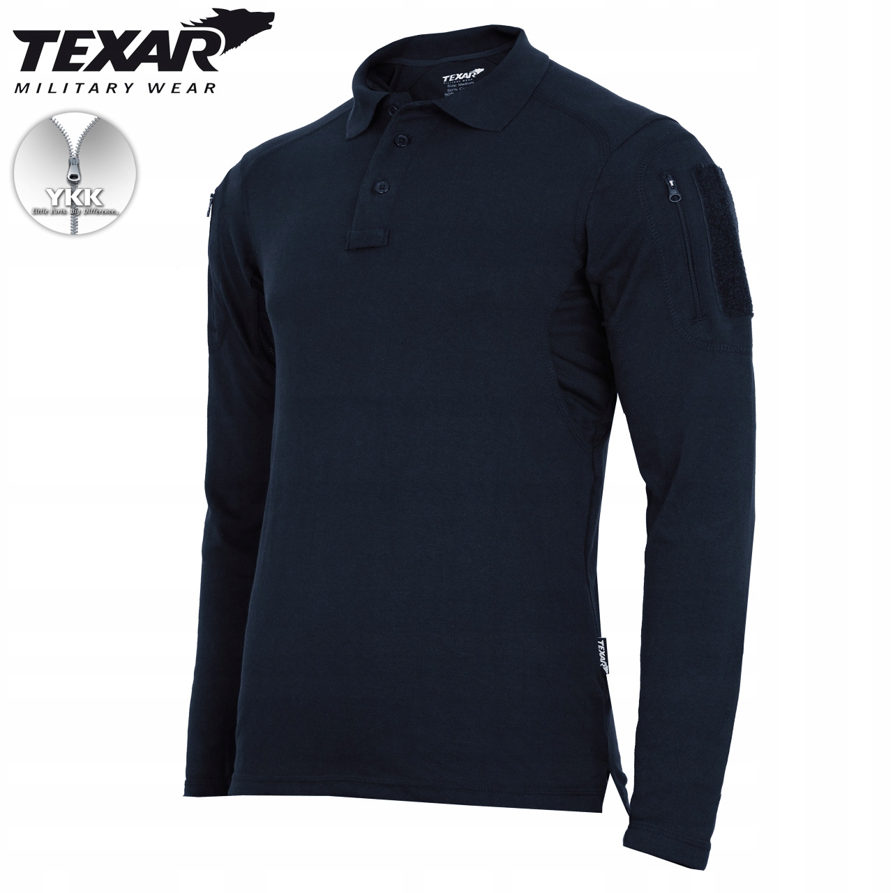 BLUZA WOJSKOWA KOSZULKA POLO Z DŁUGIM RĘKAWEM ELITE PRO TEXAR GRANATOWA XL Rozmiar XL