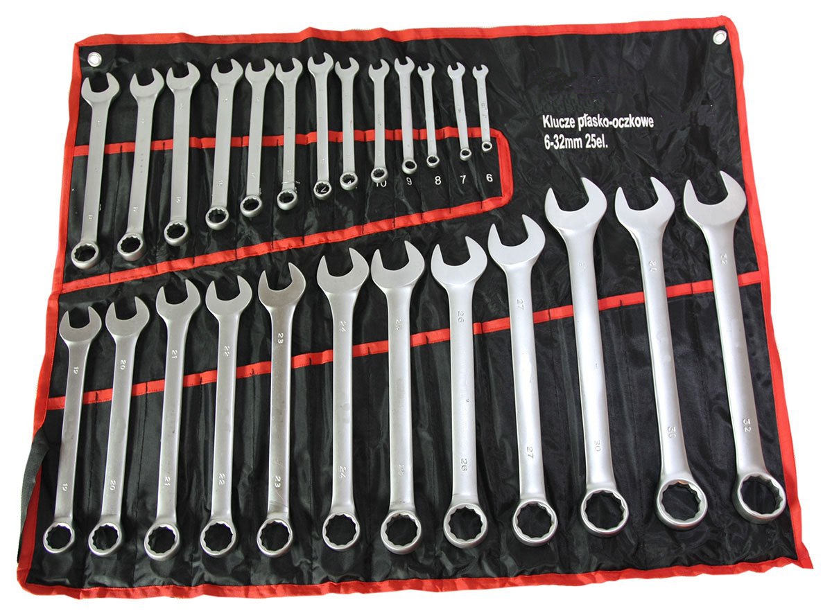 KLUCZE PLASKO OCZKOWE 6 32mm 25EL PLACHTA KLUCZ