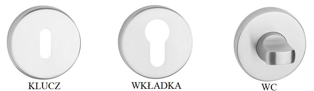 KLAMKA DO DRZWI LEDA KOŁO INOX - KOMPLET ROZET -PL Rodzaj Klamka wewnętrzna