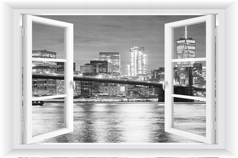 

Fototapeta Okno 3D Most Miasta Widok 195x130