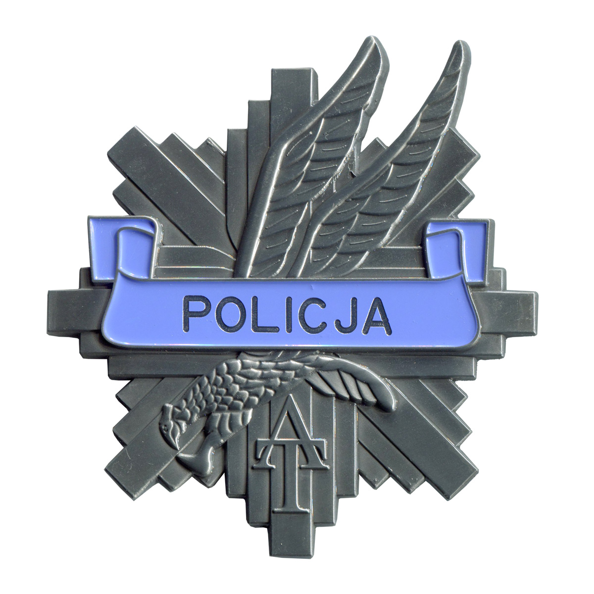 AT Policyjna ODZNAKA BLACHA POLICJI GWIAZDA z etui