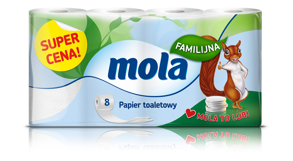 

Mola Papier Toaletowy Delikatny 8 Rolek Biały!