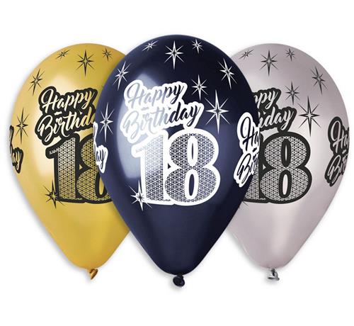 

Balony Happy Birthday 18- metaliczne 6 szt