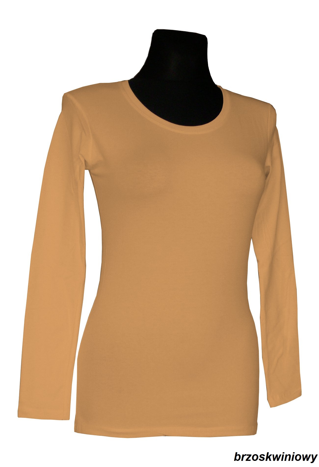 GŁADKA KLASYCZNA BLUZKA TUNIKA DŁUGI RĘKAW JAKOŚĆ Dekolt okrągły