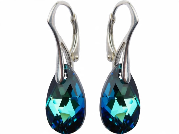 

Kolczyki Swarovski Migdał 16mm Bermuda Blue