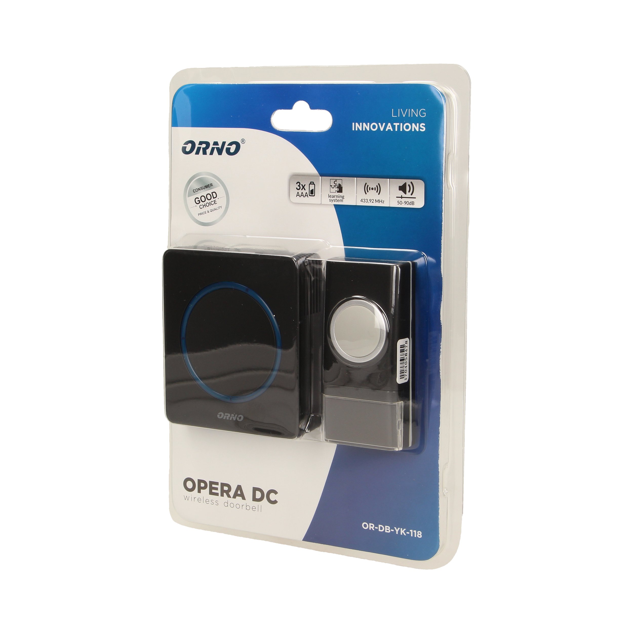DZWONEK BEZPRZEWODOWY ORNO BATERYJNY 2xPANEL Kod producenta ORNO OPERA OR-DB-YK-118