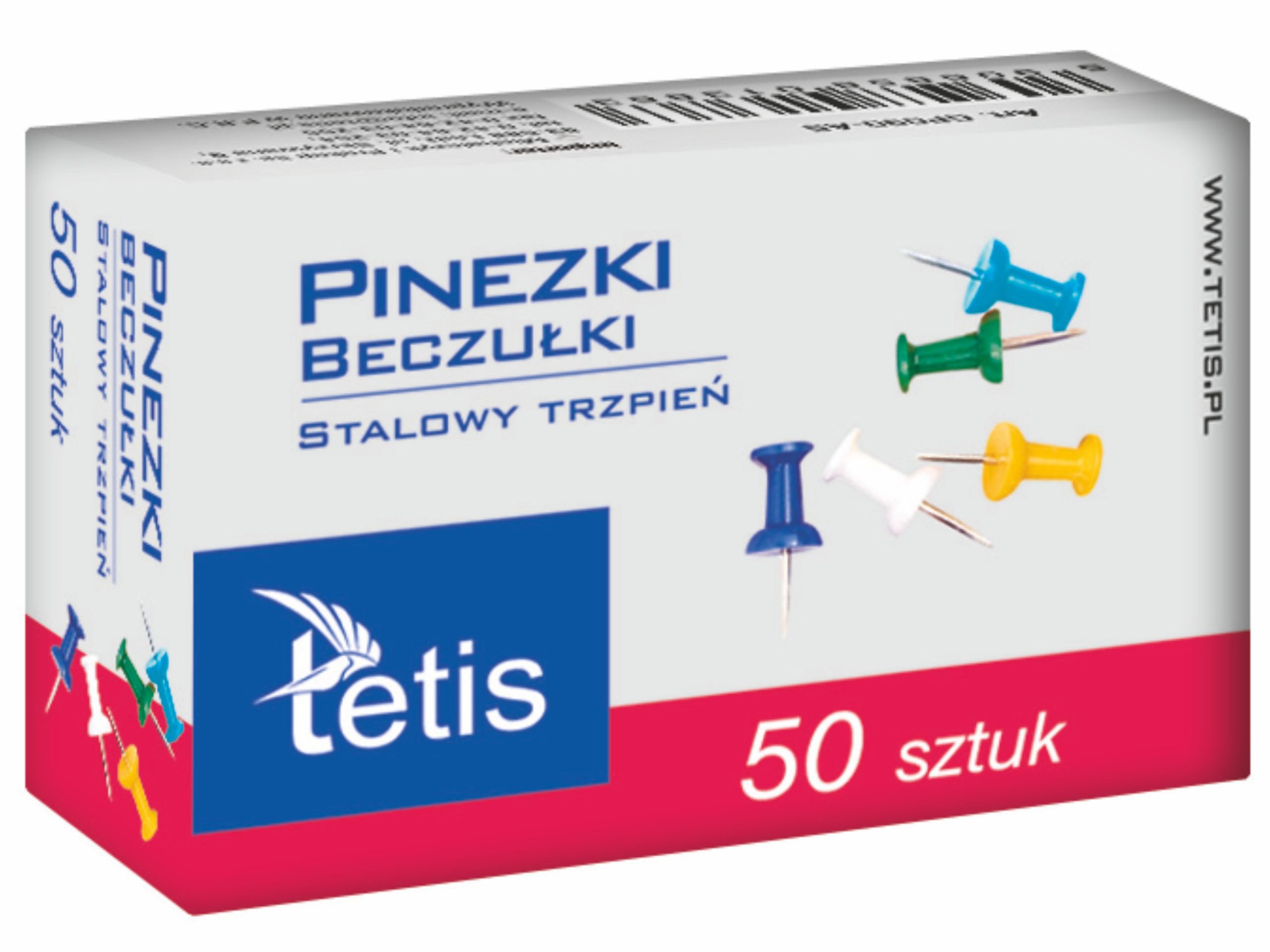 

Pinezki beczułki do tablic korkowych 50 szt. Tetis