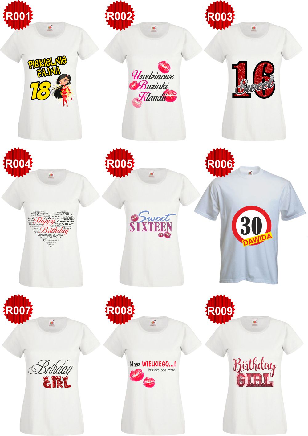 FOTO KOSZULKA Z WŁASNYM napisem NADRUKIEM ZDJĘCIEM Materiał dominujący bawełna