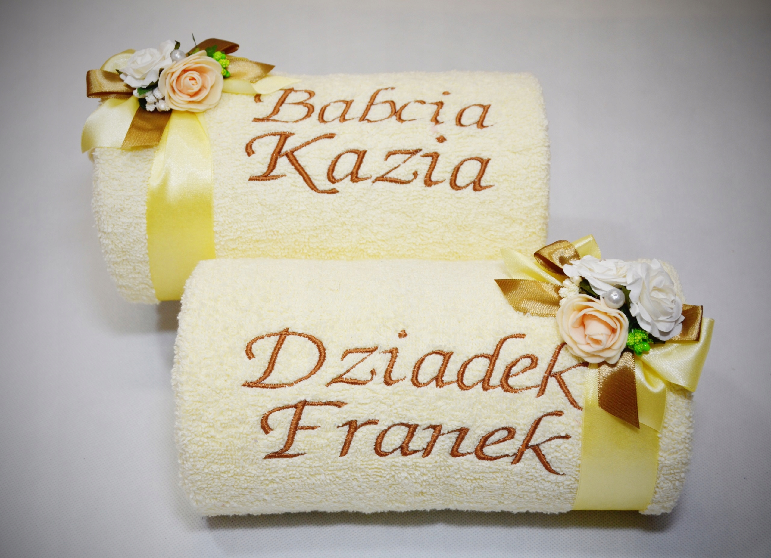 GRUBE Ręczniki z Haftem Prezent dla Babci Dziadka Z dedykacją Tak