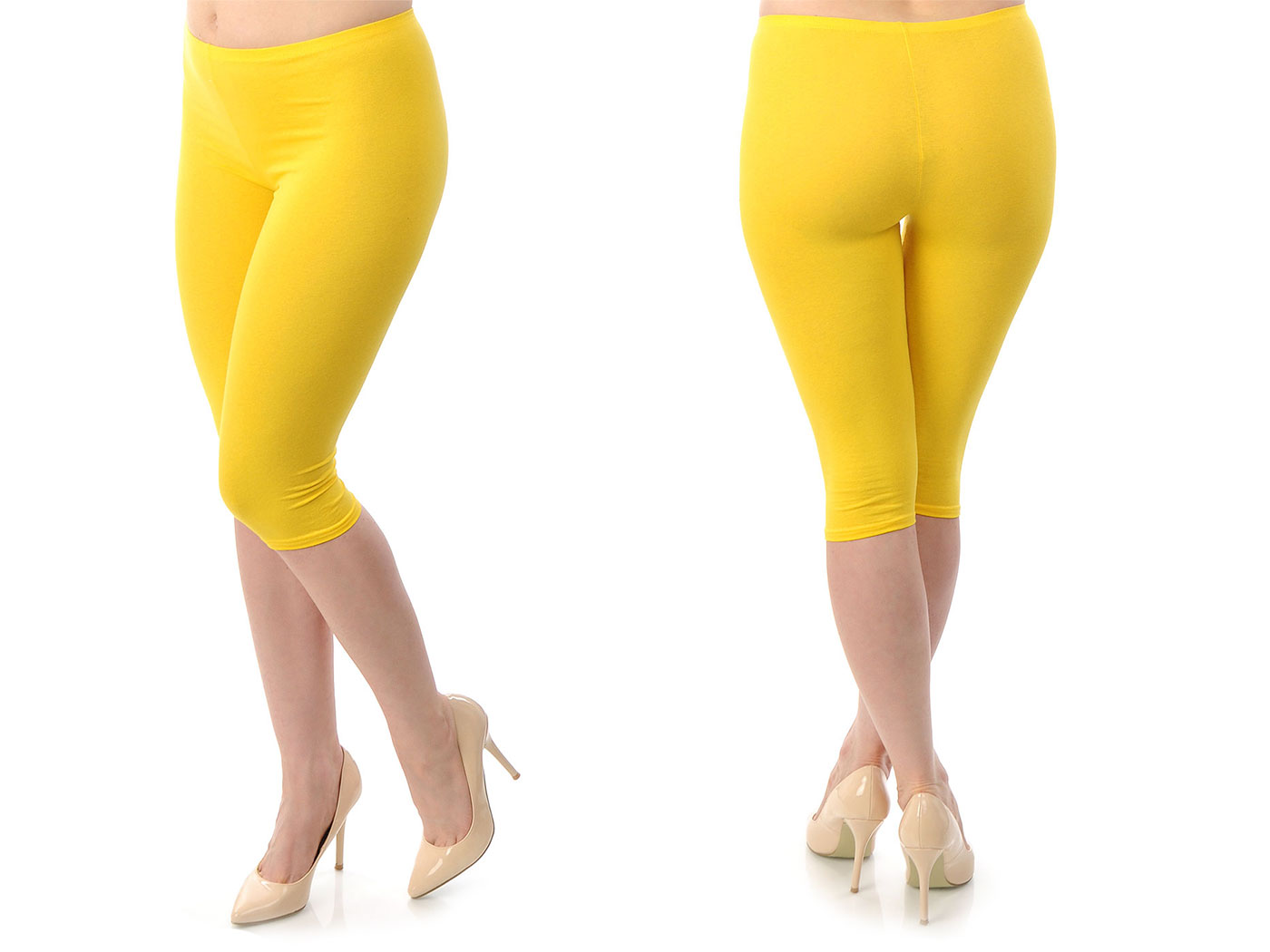 

458 Getry Legginsy Rybaczki Fitness Żółty S 36