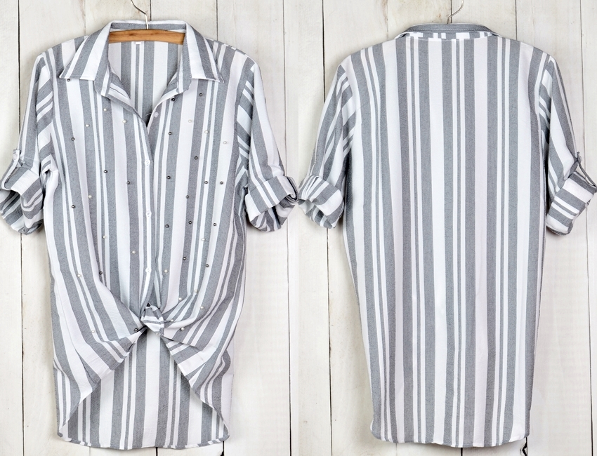 371 KOSZULA PASY PERŁY GUZIKI KOŁNIERZ S/M Marka inna