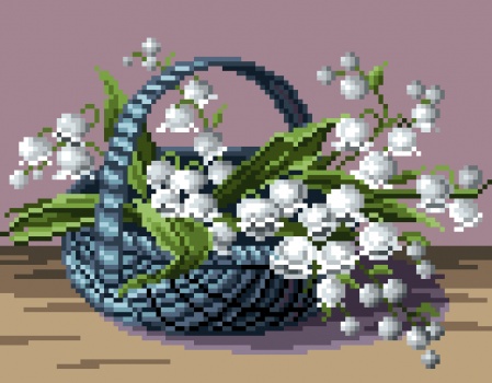 Výšivka křížová sada, kanva+mulina+jehly, 24x18