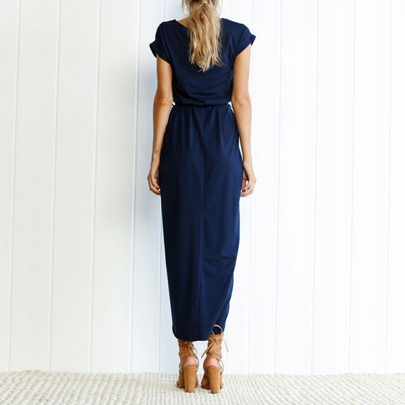 LETNIA SUKIENKA DRESOWA MAXI ASYMETRYCZNA DŁUGA Wzór dominujący bez wzoru