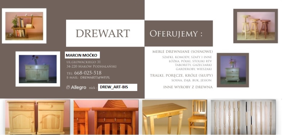 NAKASTLIK SZAFKA NOCNA LITE DREWNO SOSNA BIAŁA Wysokość mebla 55 cm