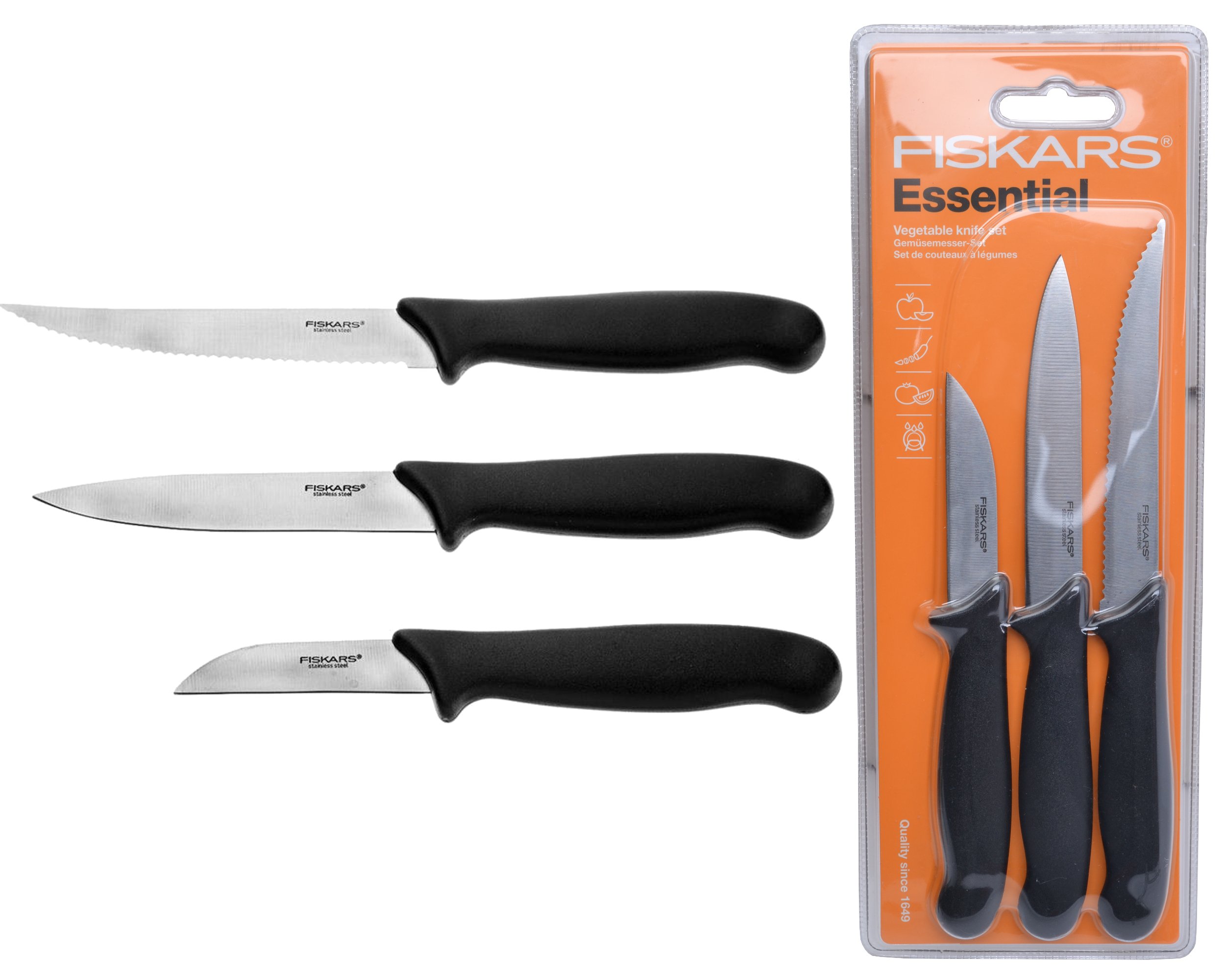 FISKARS ZESTAW KOMPLET 5 NOŻY KUCHENNYCH ESSENTIAL Marka Fiskars