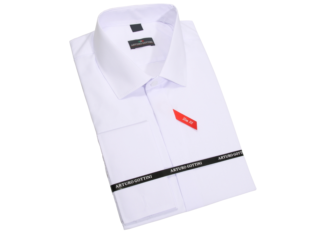 

Koszula Biała Gładka Na Spinki 46 182-188 Slim Fit