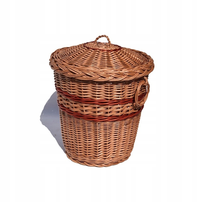 Kosz na śmieci zamykany. Wiklinowy kosz na śmieci